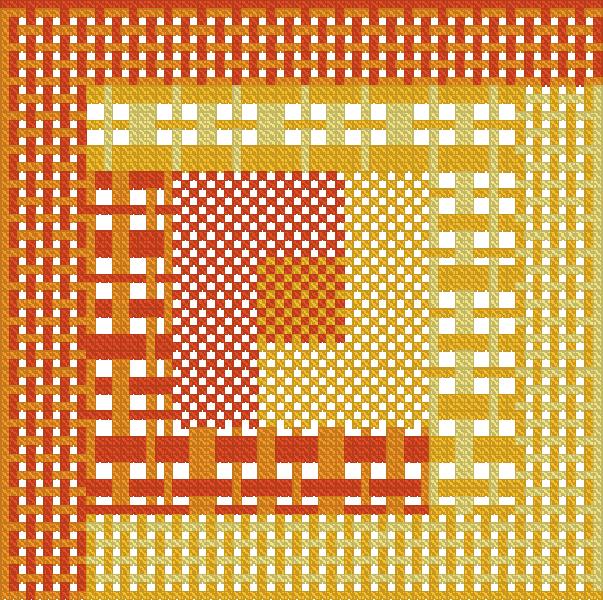 Quilt Block In Autumn Plaids - Fox Trails Needlework