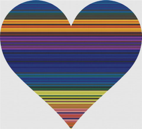 Stripey Heart - X Squared Cross Stitch