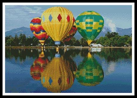 Hot Air Balloons Reflection - Artecy Cross Stitch