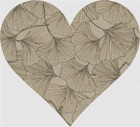 Ginkgo Heart - X Squared Cross Stitch