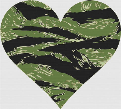 Camo Heart - X Squared Cross Stitch