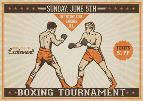 Vintage Boxing Poster - X Squared Cross Stitch