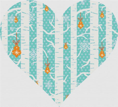 Christmas Forest Heart - X Squared Cross Stitch