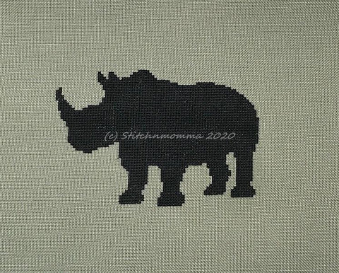 Rhinoceros Silhouette - Stitchnmomma