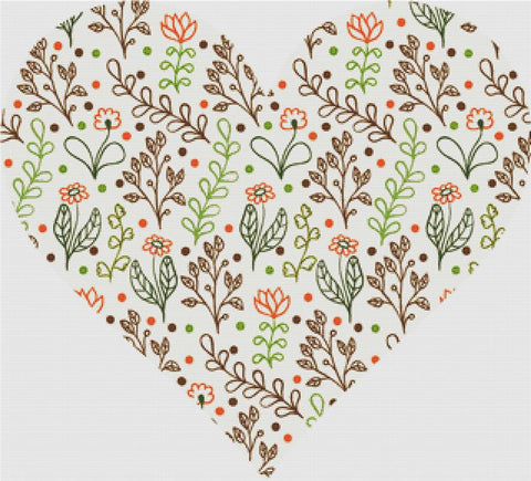 Spring Flower Heart - X Squared Cross Stitch