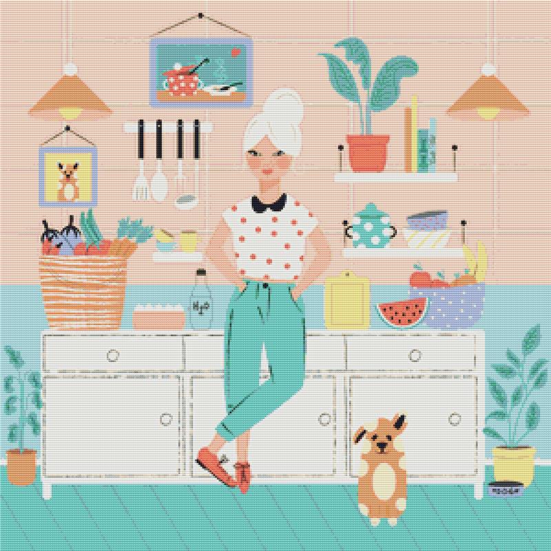 Cute Kitchen - X Squared Cross Stitch