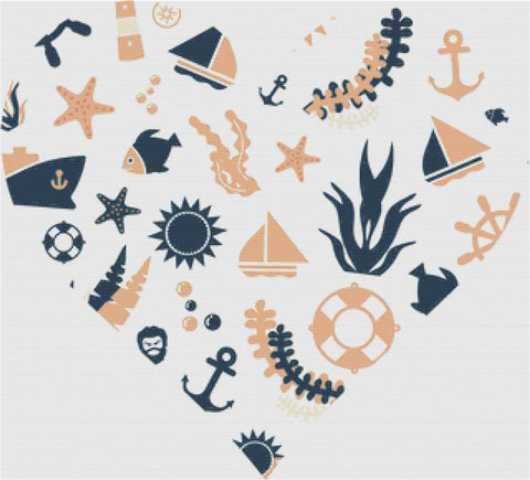 Maritime Heart - X Squared Cross Stitch
