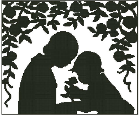 Mother And Child Silhouette - Fox Trails Needlework