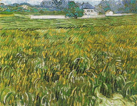 Wheat Field At Auvers With White House - X Squared Cross Stitch