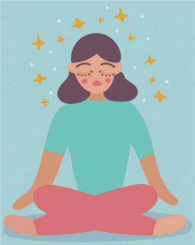 Girl Meditating - X Squared Cross Stitch