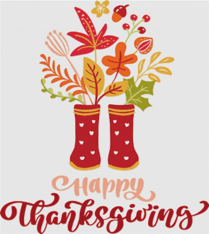 Happy Thanksgiving III - X Squared Cross Stitch