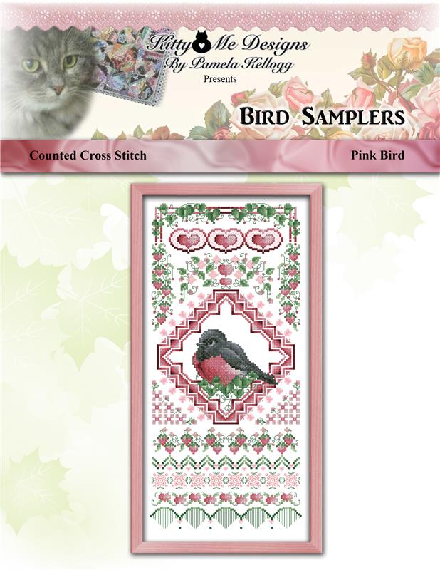 Bird Sampler Pink Bird - Kitty & Me Designs
