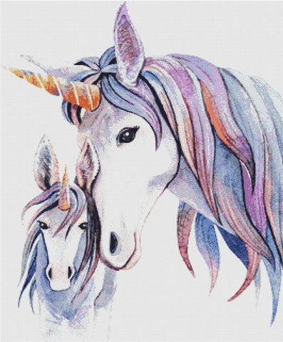 Two Unicorns - X Squared Cross Stitch