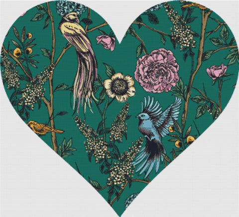 Victorian Garden Heart - X Squared Cross Stitch