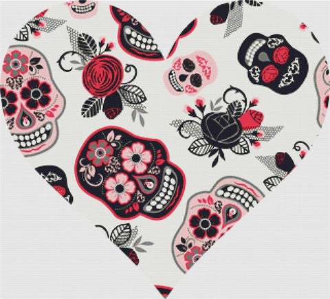 Day Of The Dead Heart - X Squared Cross Stitch