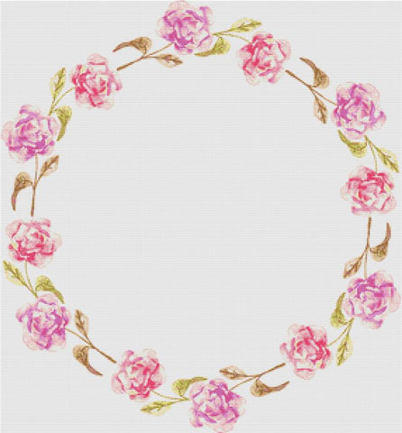 Floral Watercolour Frame - X Squared Cross Stitch