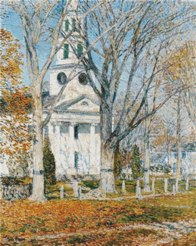 Church At Old Lyme - X Squared Cross Stitch