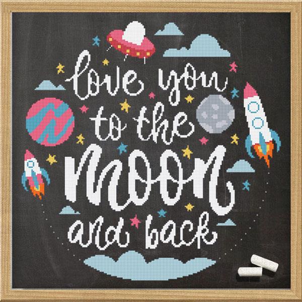Love You To The Moon And Back - Cross Stitch Wonders