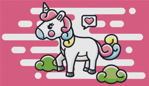 Cartoon Unicorn - X Squared Cross Stitch