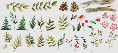 Set Of Winter Flowers And Leaves - X Squared Cross Stitch