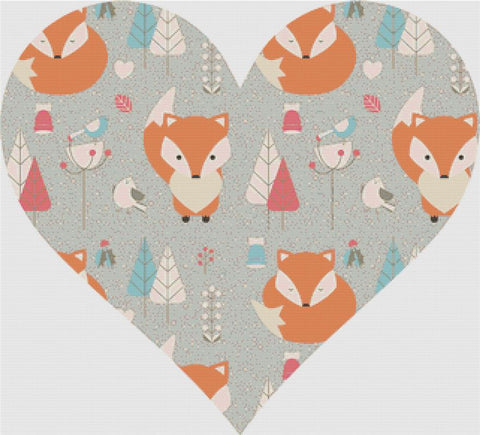 Christmas Fox Heart - X Squared Cross Stitch