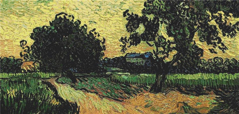 Landscape With The Chateau Of Auvers At Sunset - X Squared Cross Stitch