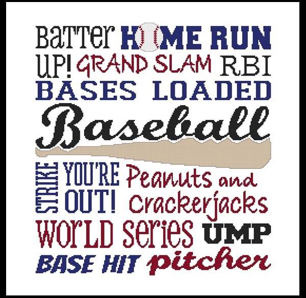 Subway Art: Sports Baseball - Cross Stitch Wonders