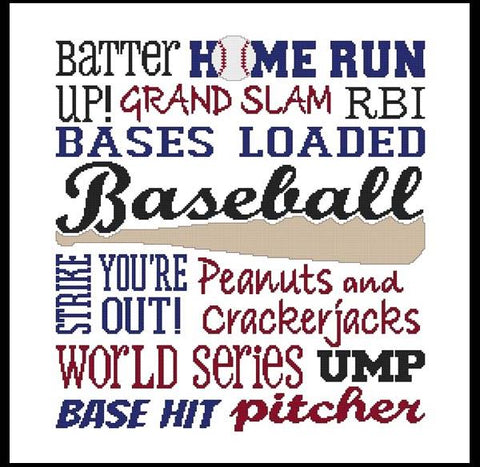 Subway Art: Sports Baseball - Cross Stitch Wonders