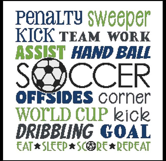 Subway Art: Sports Soccer - Cross Stitch Wonders