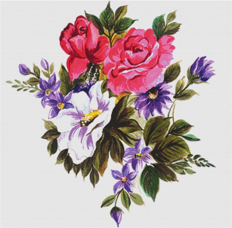 Beautiful Floral Bouquet - X Squared Cross Stitch
