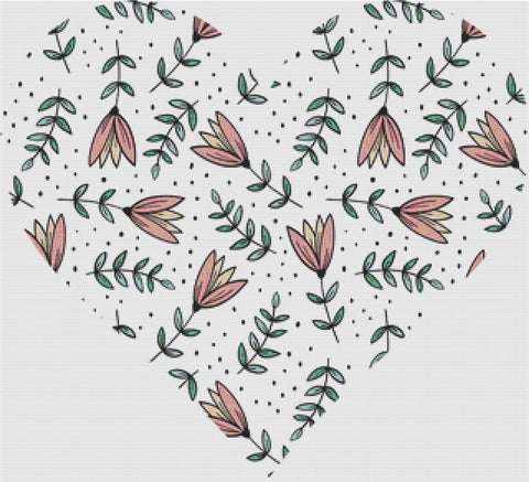 Pretty Spring Heart - X Squared Cross Stitch