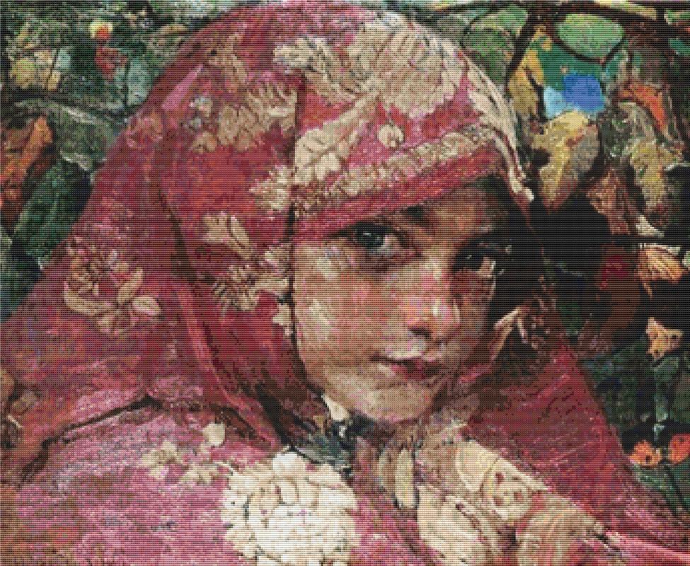 Girl's Head In A Shawl - X Squared Cross Stitch