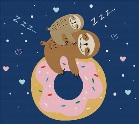 Two Sleepy Sloths - X Squared Cross Stitch