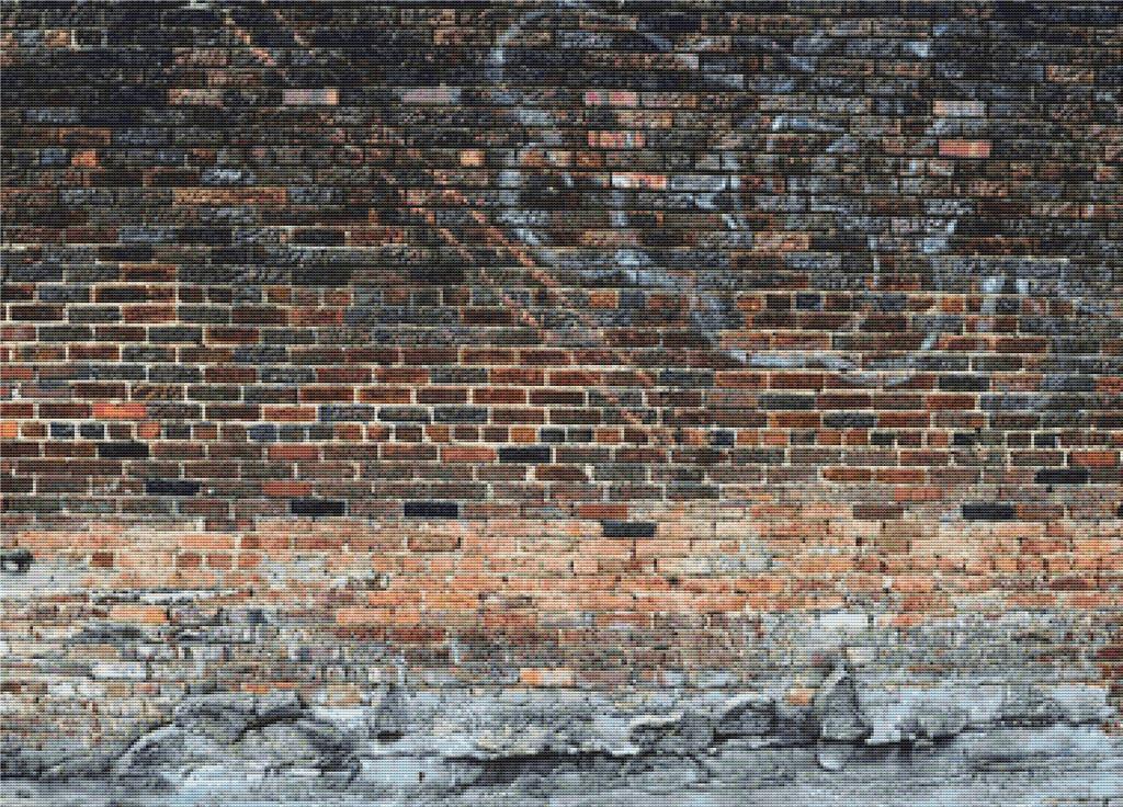 Grungy Brick Wall - X Squared Cross Stitch
