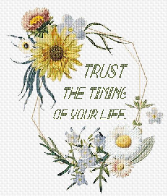 Trust The Timing - X Squared Cross Stitch