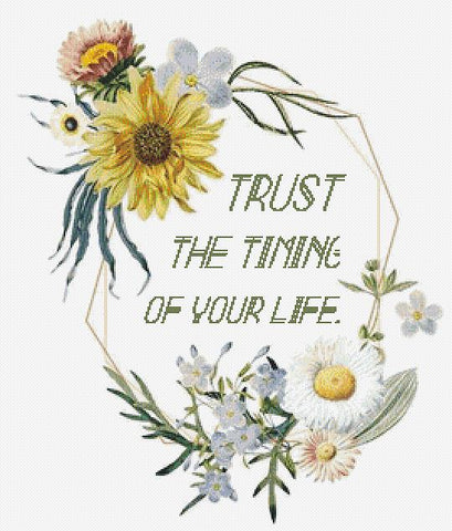 Trust The Timing - X Squared Cross Stitch