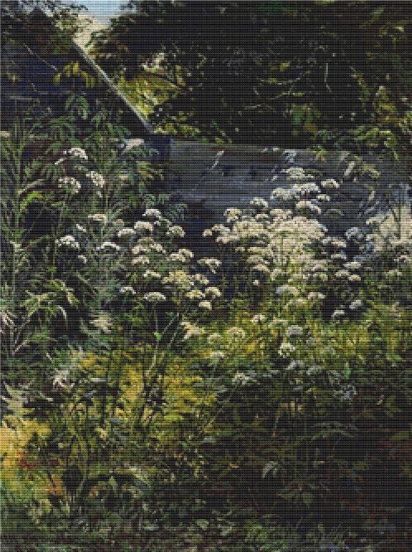 Corner Of Overgrown Garden - X Squared Cross Stitch