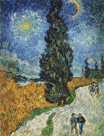 Road With Cypresses - X Squared Cross Stitch
