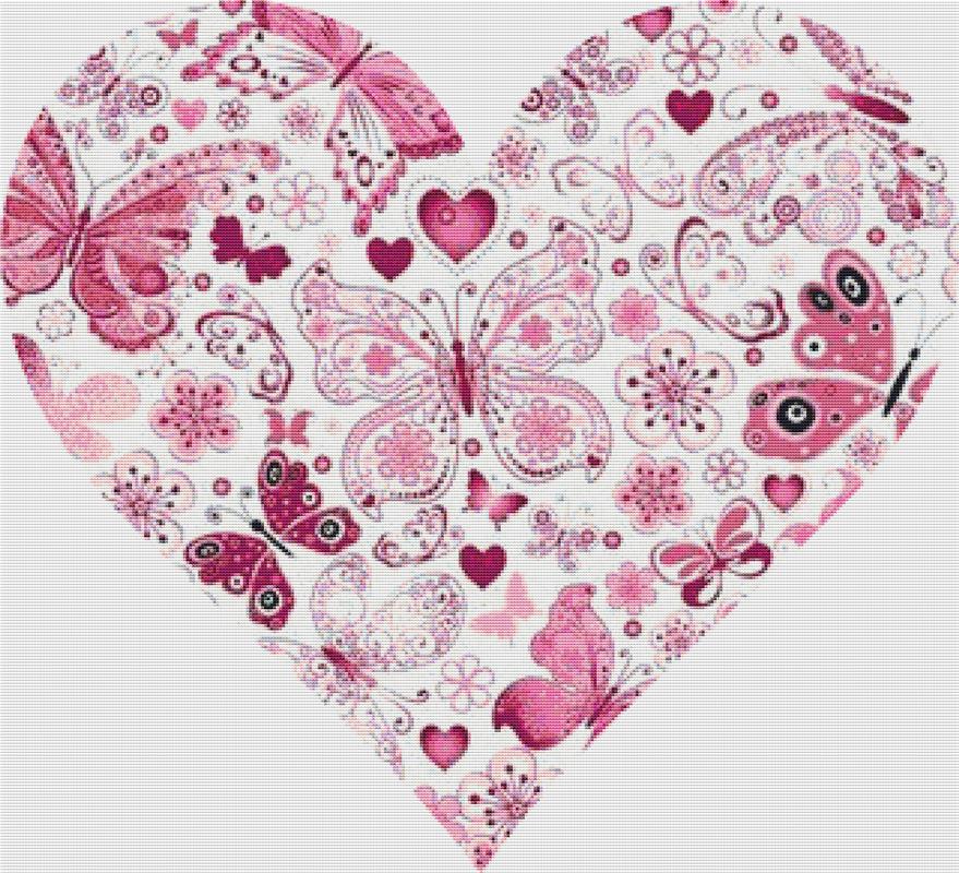 Butterfly Heart: Smooth - X Squared Cross Stitch