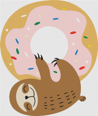 Sloth And Doughnut - X Squared Cross Stitch