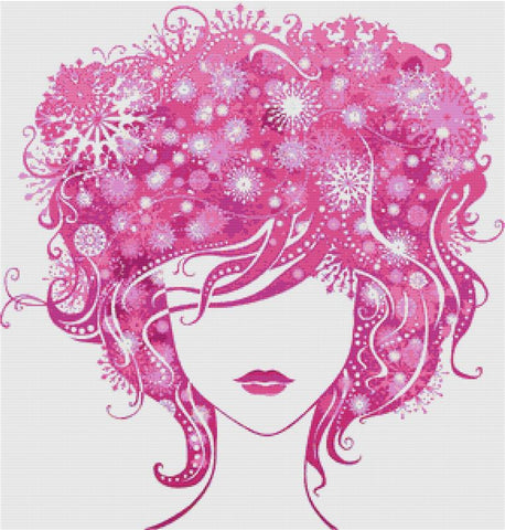 Girl With Pink Hair - X Squared Cross Stitch