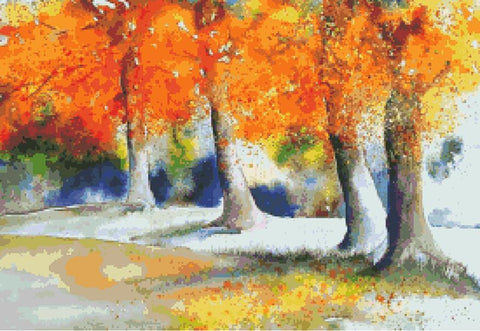 Autumn Watercolor - Fox Trails Needlework