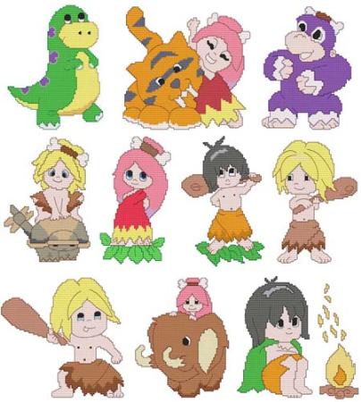 Cave Kids - Cross Stitch Wonders