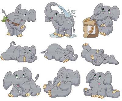 Cute Elephants - Cross Stitch Wonders
