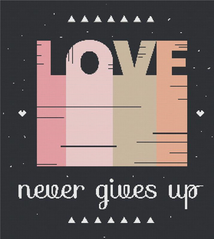 Love Never Gives Up - X Squared Cross Stitch