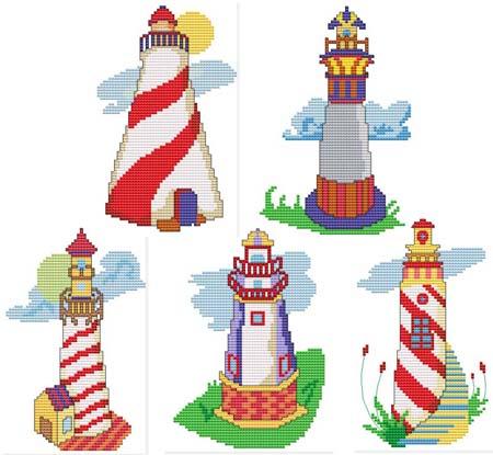 Whimsical Lighthouses - Cross Stitch Wonders