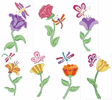 Long Stem Flowers - Cross Stitch Wonders