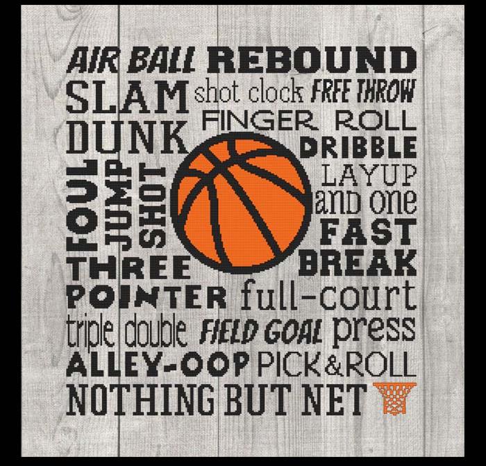 Subway Art: Sports Basketball - Cross Stitch Wonders