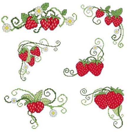 Strawberries - Cross Stitch Wonders