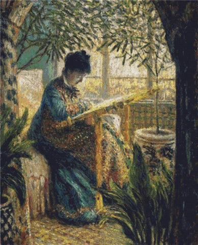 Madame Monet Embroidering - X Squared Cross Stitch
